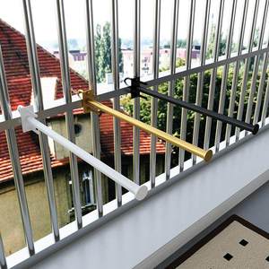 Barre de séchage de vêtements antivol avec filet de protection, <span class=keywords><strong>pour</strong></span> usage domestique intérieur, <span class=keywords><strong>sans</strong></span> <span class=keywords><strong>perçage</strong></span>, simple, <span class=keywords><strong>pour</strong></span> balcon, cadre de fenêtre, <span class=keywords><strong>baie</strong></span> <span class=keywords><strong>vitrée</strong></span> Tg74510 - Product Image 4