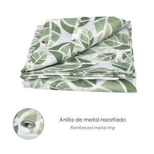 Tenda da doccia con foglie verdi 180x200 cm. Impermeabile - Product Image 4