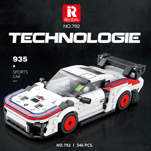 Reobrix 792 para <span class=keywords><strong>935</strong></span>, Set de Bloques de Construcción de Coche de Carreras, Blanco, Rojo, Azul, Serie de Ingeniería, Juguete Electrónico, Modelo a Escala 1:24 - Product Image 2