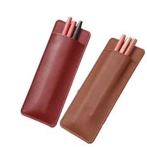 PU Leather Lady Lipstick Pouch Mirror Portable Compact Mirrored Lip Combo Case Mirrored Lipliner Case - Product Image 1