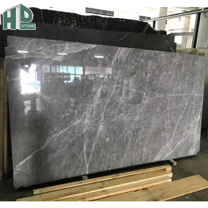 Mesa de Centro de Mármol Gris Emperador con Vetas Plateadas, Fabricación Personalizada para Decoración de Sala de Estar de Villa Moderna - Product Image 5