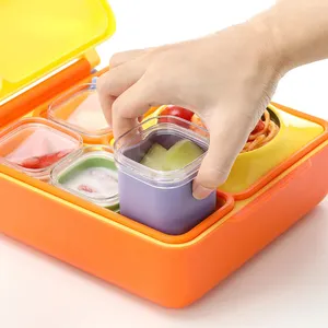 Großhandel kleine Lebensmittelbehälter quadratische Silikon-Vielseitige Snack-Lunch-Schachtel Teiler