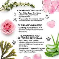 Brume hydratante pour le visage à l'aloe vera, à l'eau de rose, au thym et à la gardénia, rajeunissante, clarifiante, sans parfum, pour tous types de peaux, naturelle