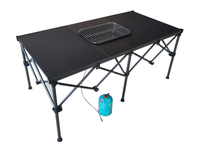 Table de camping pliable en aluminium réglable en hauteur, poste de travail portable pour pique-nique en plein air