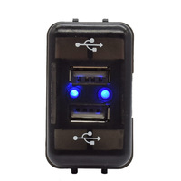 Dual USB 2.1A Puerto Cargador Coche Luz LED azul para Toyota Prado 120 Series Vigo y Land Cruiser Dashboards