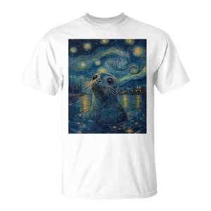 Camiseta con gráfico de la noche estrellada de Van Gogh, talla mediana, unisex, para adultos - Product Image 1