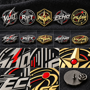 Pins de revers personnalisés en émail dur pour festivals de musique et streetwear industriel, avec placage or et argent, OEM ODM - Product Image 2
