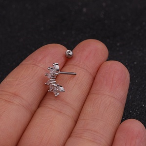 Stella della moda carino zircone <span class=keywords><strong>orecchini</strong></span> 20G Piercing in acciaio inox per le donne per la festa di nozze elica <span class=keywords><strong>lobo</strong></span> Conch orecchino Piercing - Product Image 3