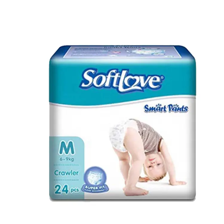 Amostras grátis calças conforto inteligente fabricante de fraldas softlove cuidados com o bebê macio