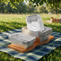 Barquette alimentaire rectangulaire jetable en aluminium 8011, économique et en gros, pour la restauration à emporter