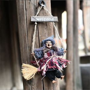 Accessoires d'Halloween, balai volant de sorcière, décoration suspendue, fantôme, <span class=keywords><strong>maison</strong></span> <span class=keywords><strong>hantée</strong></span>, scène nocturne, horreur, charme effrayant de sorcière suspendu - Product Image 2