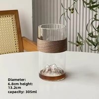 Creative Vintage Mountain View fait à la main boire tasse en verre transparent isolation thermique oreille suspendu Latte thé café verrerie froide