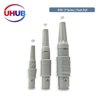 Connecteur circulaire UHUB série P 1P 8 broches Push-Pull, léger, pour applications médicales, 6A 10A, boîtier PC, connexions de fils