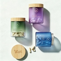 Pot en verre cosmétique cylindrique ambré vide 60ml/150ml/240ml/450ml, pot opaque pour crème, pot pour beurre corporel avec couvercle en bambou de luxe