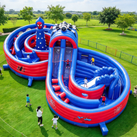 Parcours d'obstacles gonflable pour adultes, château gonflable géant commercial, jeu pour enfants et adultes, parcours d'obstacles, activités sportives