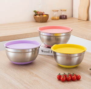 อ่างทำอาหารสแตนเลสอเนกประสงค์เคลือบสารกันติดพร้อมฝาพลาสติก - Product Image 5