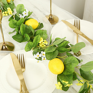 Guirnalda de limón artificial, guirnaldas de vid de limón de fruta sintética falsa, manto de pared de puerta verde para fiesta de boda, Día de San Valentín, Pascua - Product Image 3