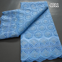 Tissus Africains en Dentelle de Coton Brodés Autriche Dubaï 2024 de Haute Qualité pour Robes Nigérianes Femmes 4011
