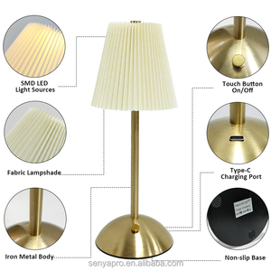 Lampe de <span class=keywords><strong>table</strong></span> en tissu Senya-<span class=keywords><strong>Pro</strong></span> avec batterie rechargeable intégrée, lumière LED de bureau <span class=keywords><strong>à</strong></span> intensité variable multicolores, idéale pour les événements de mariage - Product Image 3