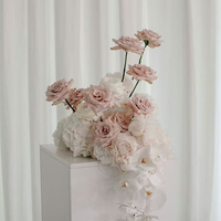Bunga Mawar Gerbera Champagne Prancis 40cm dari Busa Lateks, Bola Bunga untuk Dekorasi Meja, Properti Photo Booth, Kerajinan Tangan