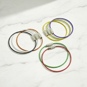 Etiqueta de identificación para equipaje colgante, de acero inoxidable, con cable y llavero - Product Image 2