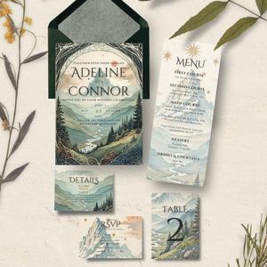 ชุดเครื่องเขียนงานแต่งงานแนวแฟนตาซีผจญภัยการออกแบบกระดาษและกระดาษแข็งแบบปรับแต่งได้สไตล์ Mori Ke เป็นมิตรต่อสิ่งแวดล้อม - Product Image 2