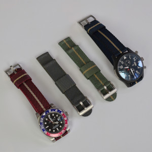 Correa de <span class=keywords><strong>Reloj</strong></span> Jettda Charm de 20 mm y 22 mm, Color Personalizado Disponible, Nueva Correa de Nailon con Patrón de Sarga Tejida - Product Image 1