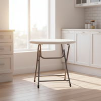 Ensemble de table à manger légère et neuve, 4 places, table pliante en plastique avec structure en acier, portable pour les événements et les fêtes en plein air