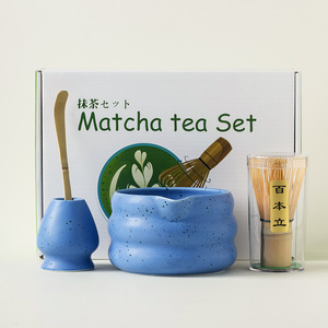 Kit de matcha <span class=keywords><strong>moins</strong></span> <span class=keywords><strong>cher</strong></span>, 100% naturel, fouet à matcha en bambou fait à la main, boîte à matcha en céramique pour la maison - Product Image 1