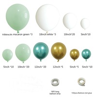 Kit de guirlande de ballons Macaron vert et blanc Pastel 4D, ballons or Rose, décor de fond de fête d'anniversaire de mariage