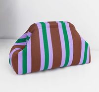 Sacs de luxe mini mahjong grande capacité, sacs de rangement portables, sacs cosmétiques nuage pour femmes, pochettes tricotées à rayures au crochet pour dames