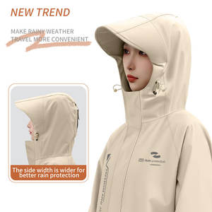 Vente chaude Imperméable Coupe-vent à capuche Longue tenue pour adulte Vêtement de cyclisme Tissu Oxford Imperméable pour le camping Tours Filles - Product Image 5