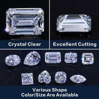 Junyuan taşlar zümrüt kesim moissanit taşlar beyaz DEF renk VVS serbest moissanit DIY takı yapımı için