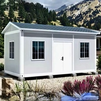 Casa Contenedor Prefabricada de Diseño Moderno de 20 pies, Garantía de 5 Años, Montaje Rápido, Panel Sándwich Modular, Techo a Dos Aguas, para Oficina o Escuela