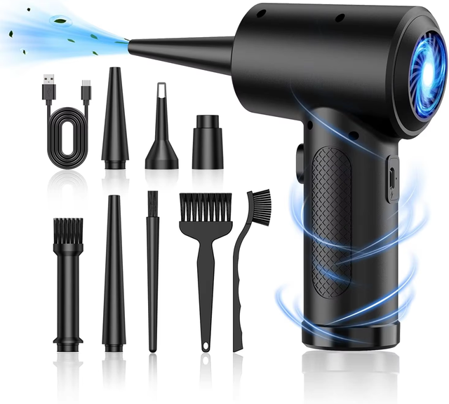 Electric Compressed Air Duster for Keyboard Air Blower Computer Cleaning Cordless Air Dust Cleaner for PC Crumbs Sofa Car