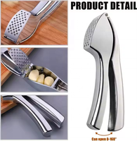 Presse-ail manuelle avec éplucheur en silicone et brosse de nettoyage, en alliage de zinc, outil de cuisine durable pour la cuisine