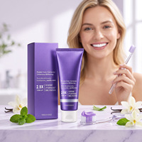 Dentifrice Menthe Vanille Violet Doux Nettoyage des Dents Haleine Fraîche Teinte Éclatante Doux Non Irritant Vente en Gros
