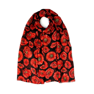 Nouvelle mode grand <span class=keywords><strong>coquelicot</strong></span> imprimé écharpe châle longue fleur frange motif silencieux écharpes pour femmes pour l'automne et le printemps - Product Image 4
