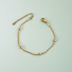 Bracelets en acier inoxydable plaqué or 18 carats pour femmes, chaîne fine |   Bijoux de mode en gros, styles multiples, style INS minimaliste - Product Image 6