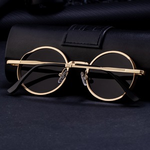 Partagas 2025 Vintage Punk-Stil Designer Sonnenbrille mit Eigenem Logo, Runder Metallrahmen, UV400 Schutz für Unisex Damen und Herren - Product Image 4