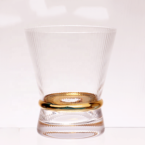 Decantador de Vino de Vidrio Transparente con Cintura <span class=keywords><strong>Dorada</strong></span> y Juego de Copas para Decoración de Mesa de Boda - Product Image 5