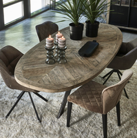 Table à manger multifonctionnelle en bois massif AY-2628-7 Falcon Crest, fabriquée à la main, écologique, style français vintage, pour appartement, villa, hôtel