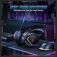 ONIKUMA X31 Casque d'ordinateur stéréo filaire avec micro à lumière LED Cache-oreilles à mémoire souple Accessoires de jeu