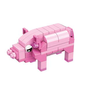 Mainan Binatang Babi Kelinci Kecil Anak-anak Diy, Set Blok Bangunan Plastik Lukisan Hewan Babi Kelinci Kecil Kuda Pribadi Murah 2022 - Product Image 3