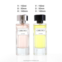 Flacon de parfum en verre vide de 100 ml, design luxueux personnalisé, cylindre rayé, avec un couvercle et une boîte d'emballage