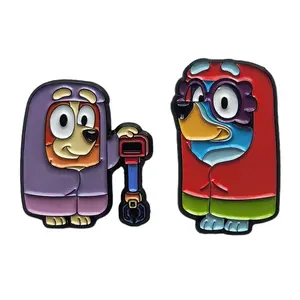 Customized Australian Cartoon Cute Kids Cute Characters Design Black Dye Plating Iron Soft Enamel Pins Gifts Accessory Brooch
