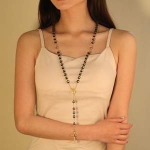 Collier Croix Chapelet Personnalisable Chaîne de Perles Religieuses en Acier Inoxydable Cadeau Chrétien Catholique <span class=keywords><strong>pour</strong></span> Hommes et Femmes - Product Image 4