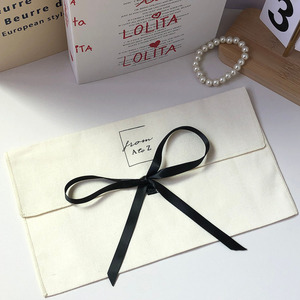 Eco-friendly Durable Custom Logo <b>Printing</b> Cotton Twill Envelope Bag Vivid Makeup Cosmetic Perfume Packaging Cotton Dust Pouch - Product Image 4