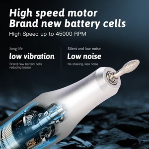 Perceuse à ongles sans fil 45000 tr/min, machine à manucure électrique rechargeable pour un retrait rapide du vernis gel et des retouches - Product Image 2