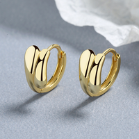 Boucles d'oreilles créoles minimalistes vintage en argent sterling 925 poli